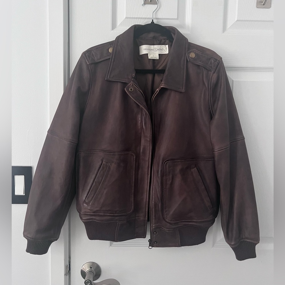 Treasure and Bond Brown Leather Jacket S